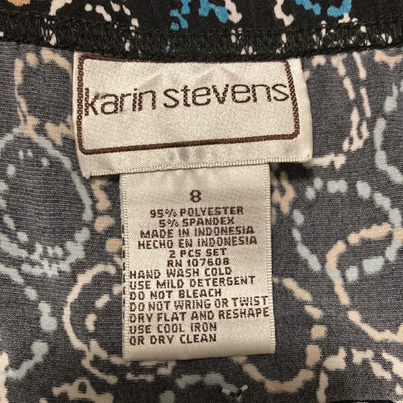 Karin Stevens black patterned sleeveless dress 8 - Picture 10 of 15